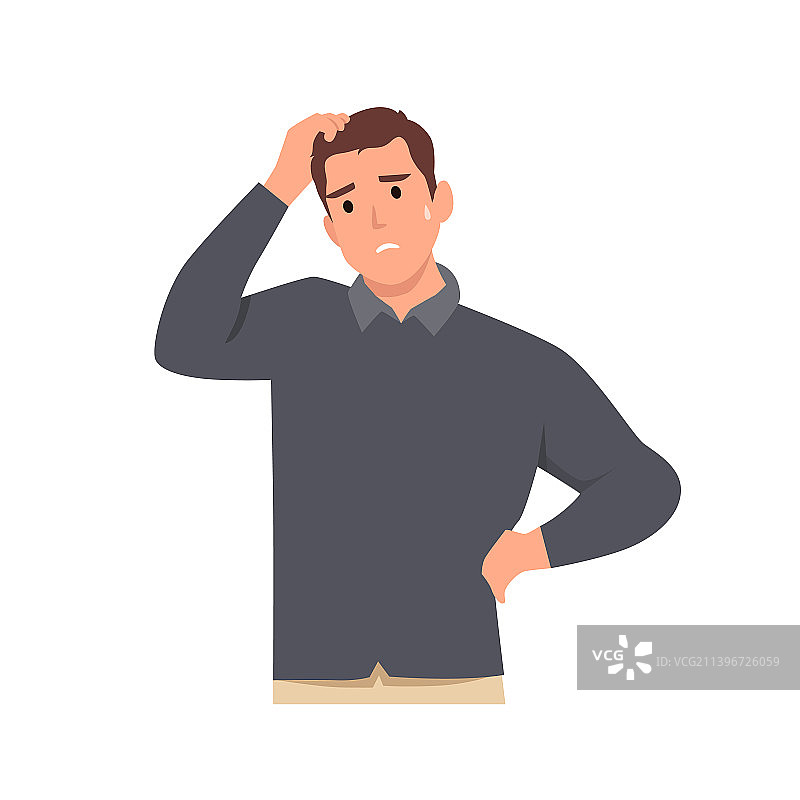 男人在挠头图片素材