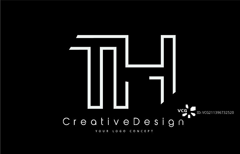 白色TH字母logo设计图片素材