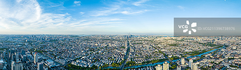 从苏州古城区远眺苏州园区图片素材