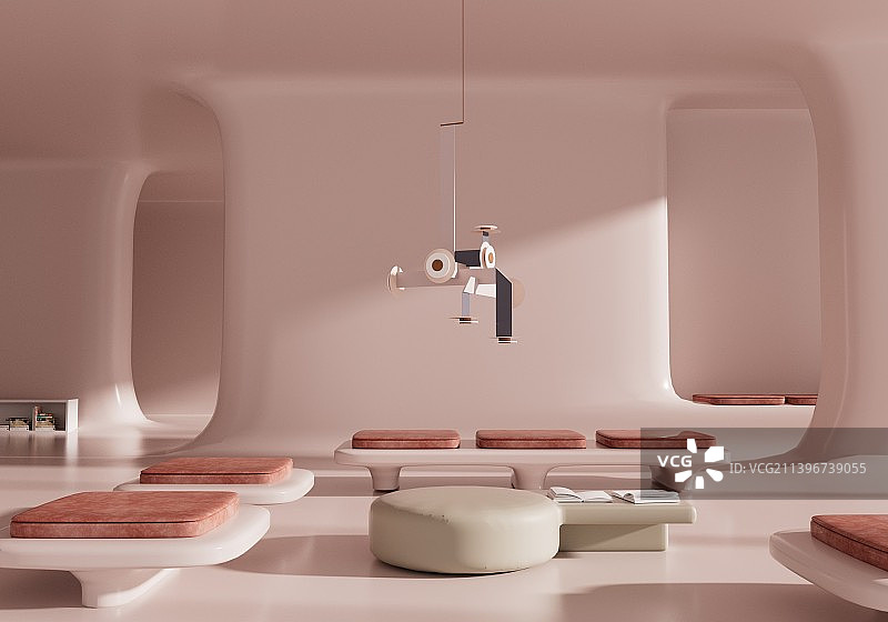 iDSTORE-3D渲染超现实唯美极简设计感家居场景图片素材