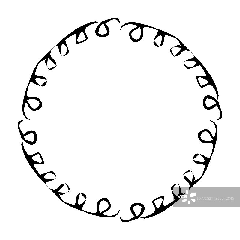 手绘风格的优雅花卉边框图片素材