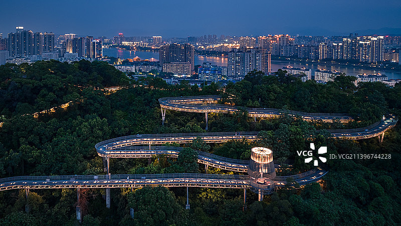 福建省福州市福道夜景图片素材