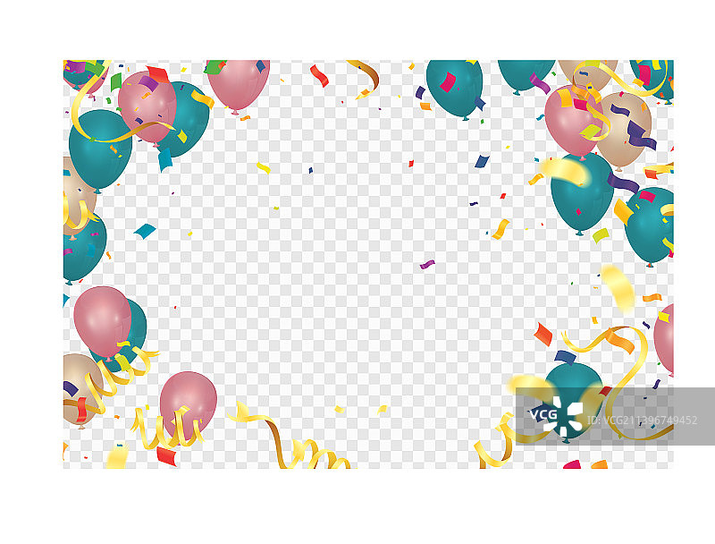 彩色气球派对背景图片素材