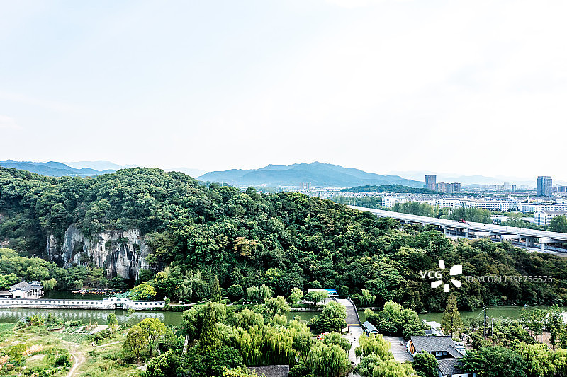 航拍绍兴东湖景区图片素材