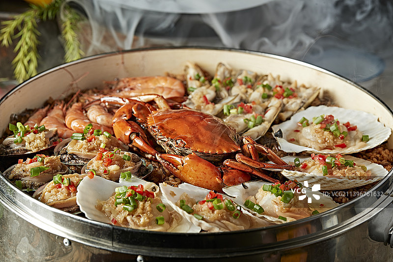 超级香蒸蒜蓉香辣海鲜大咖图片素材