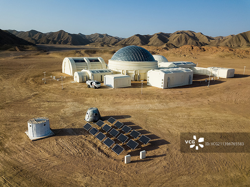 甘肃金昌的模拟火星基地可供人体验模拟火星探索图片素材