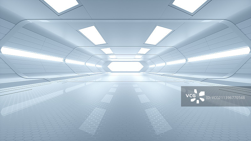 三维渲染的科幻太空通道图片素材