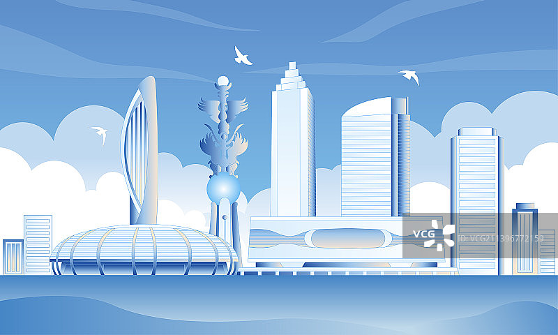 芜湖旅游城市插画图片素材