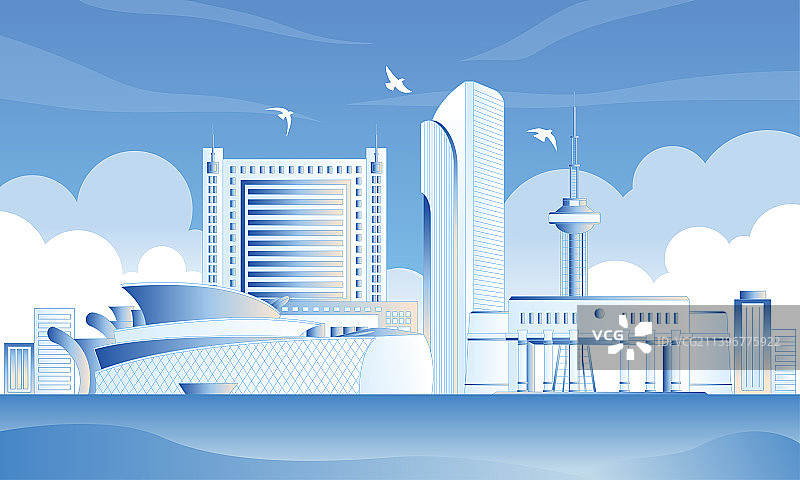 东营旅游城市插画图片素材