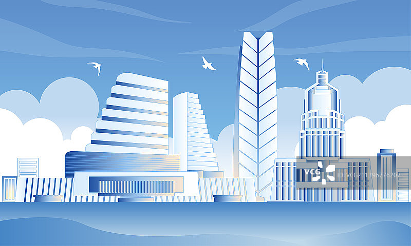 新乡旅游城市插画图片素材