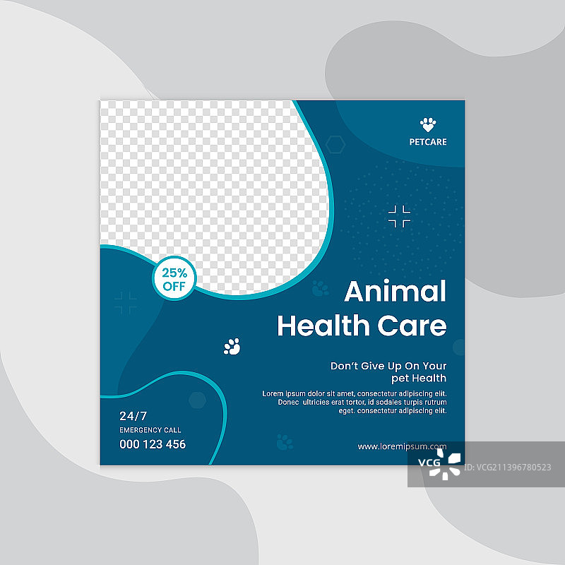 动物健康护理社交媒体帖子模板图片素材