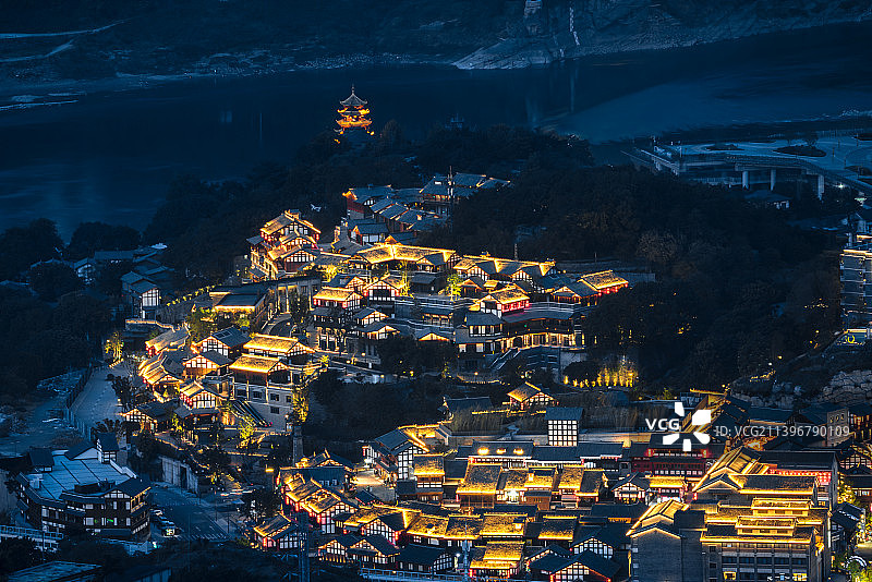 磁器口夜景图片素材