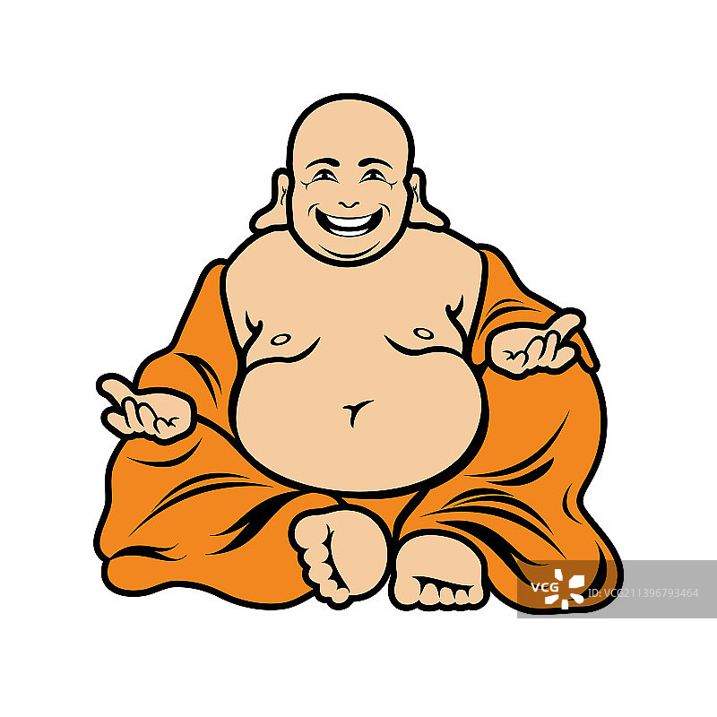快乐的弥勒佛卡通形象图片素材