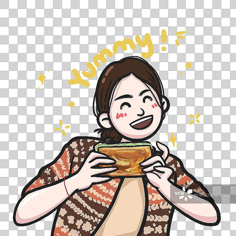 三明治女孩图片素材