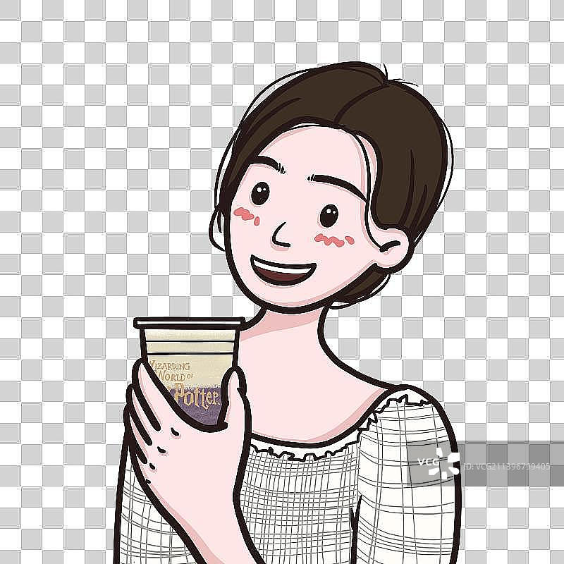 黄油啤酒女孩图片素材