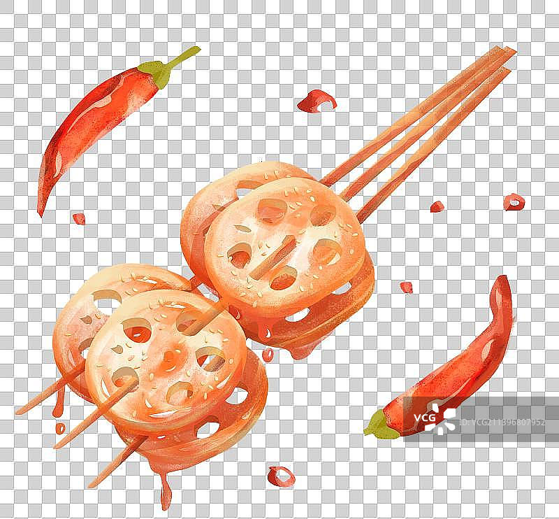 麻辣串串火锅莲藕片图片素材