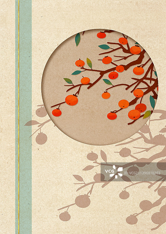 国风卡纸风霜降节气图片素材