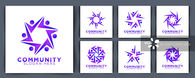 家庭人物logo系列图片素材