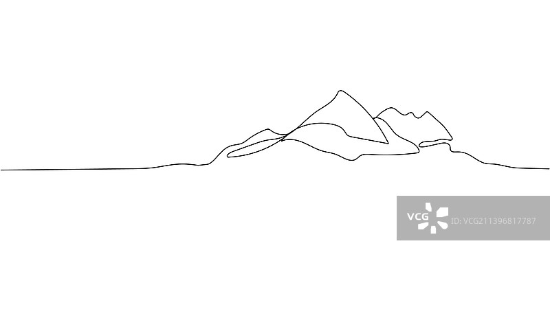 山脉单线图片素材