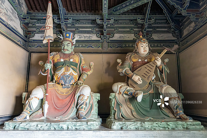 大同华严寺四大天王彩塑图片素材