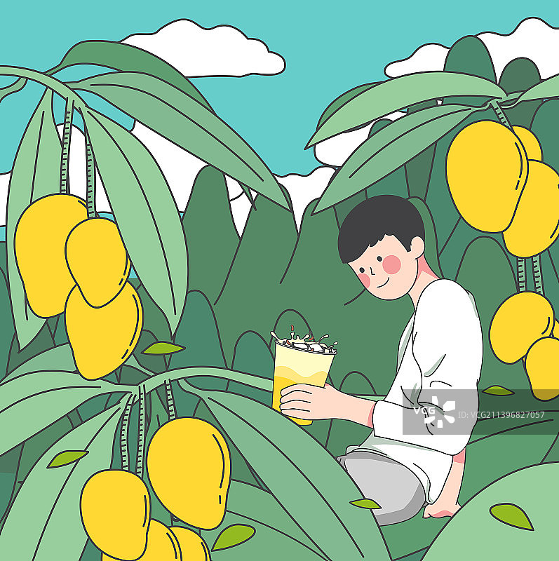 奶茶品牌插画图片素材