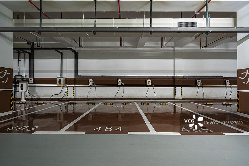 城市商场停车场充电桩图片素材