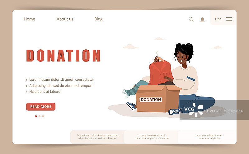 非洲女性捐赠引导页模板图片素材