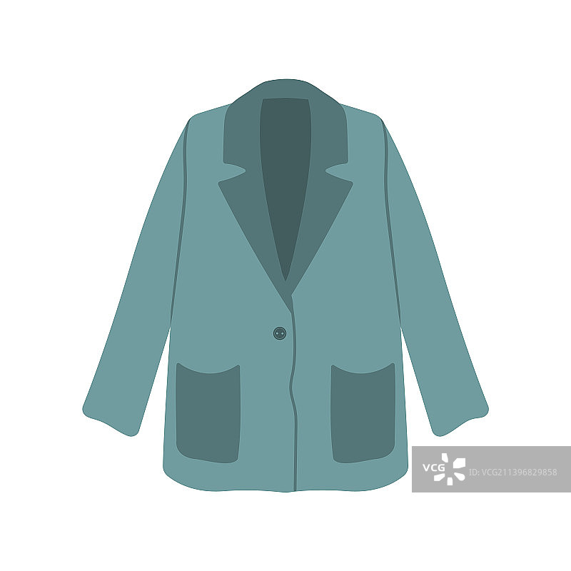 手绘时尚绿色女式西装图片素材