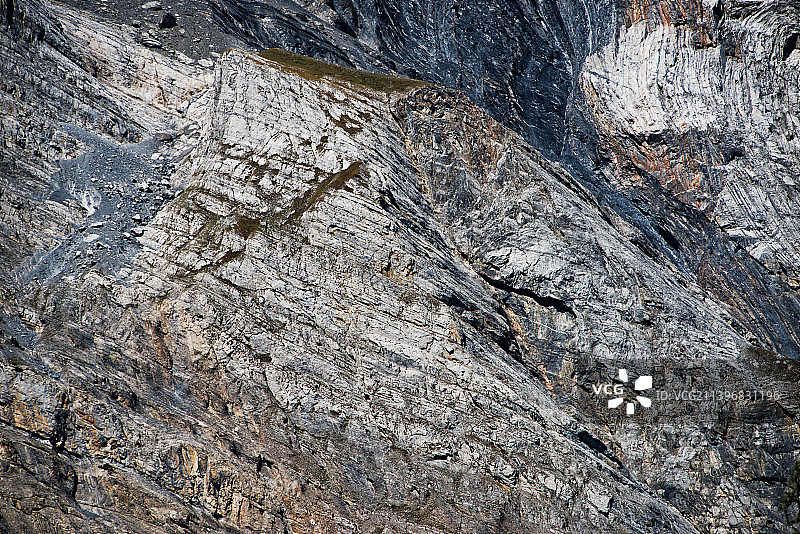 瑞士莱特龙奥弗龙纳岩层全景照片图片素材