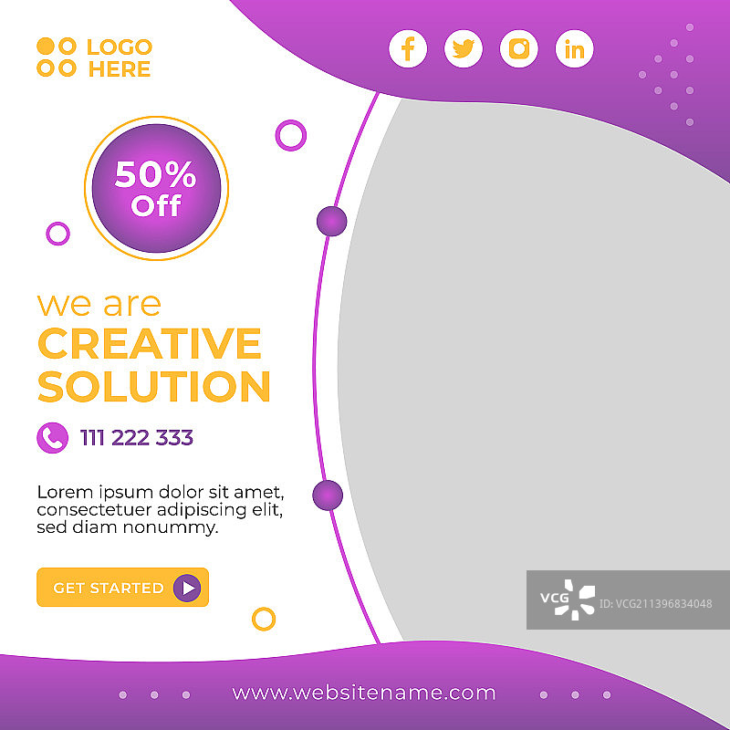 营销机构社交媒体帖子模板设计图片素材