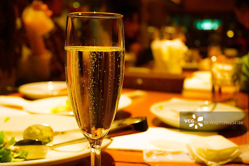 餐厅饮用的气泡酒图片素材