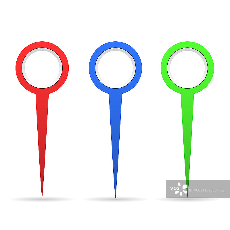 地图上的彩色圆形指针图片素材