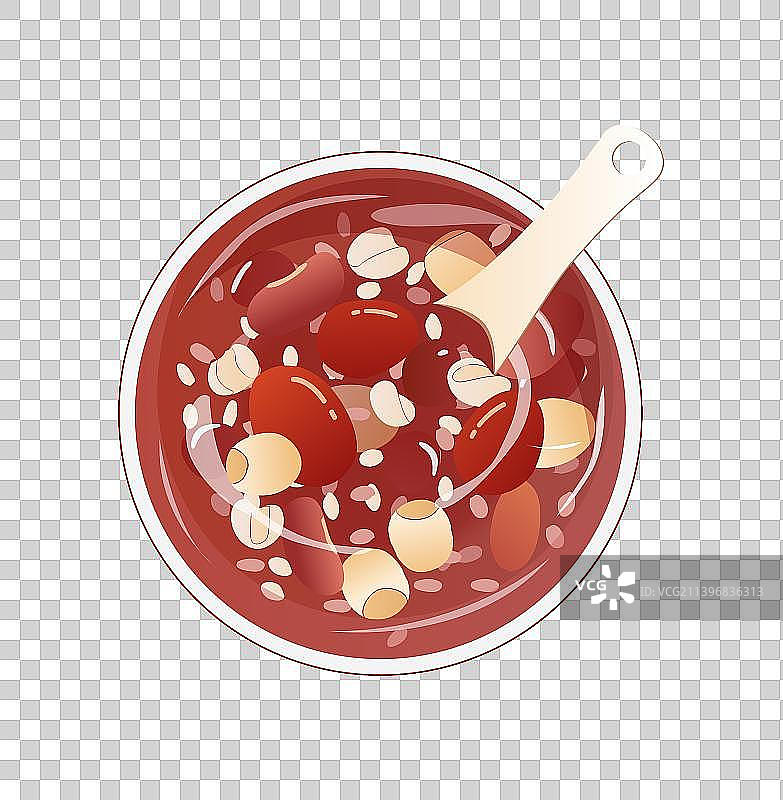 放在桌子上的八宝粥食材插画图片素材