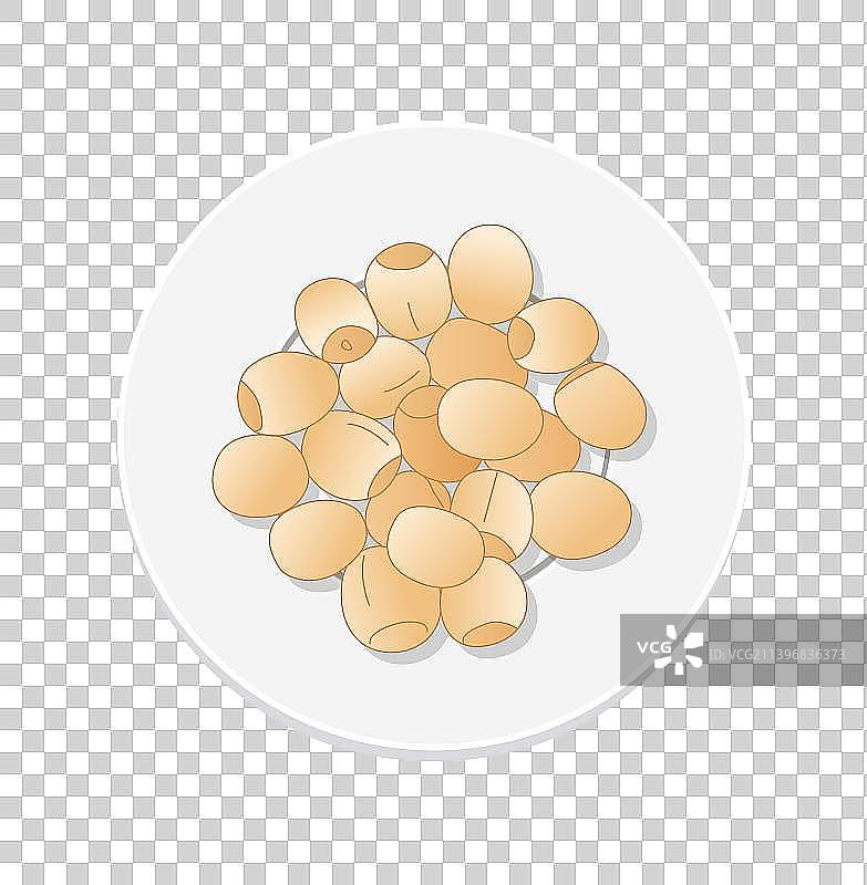 放在桌子上的莲子食材插画图片素材