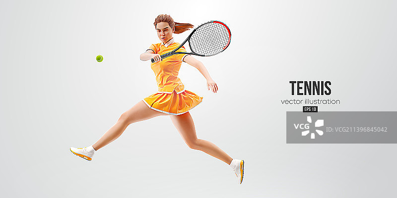 逼真的网球运动员轮廓图片素材