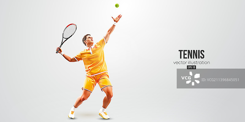 逼真的网球运动员轮廓图片素材