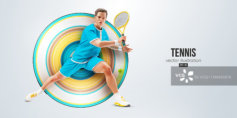 逼真的网球运动员轮廓图片素材