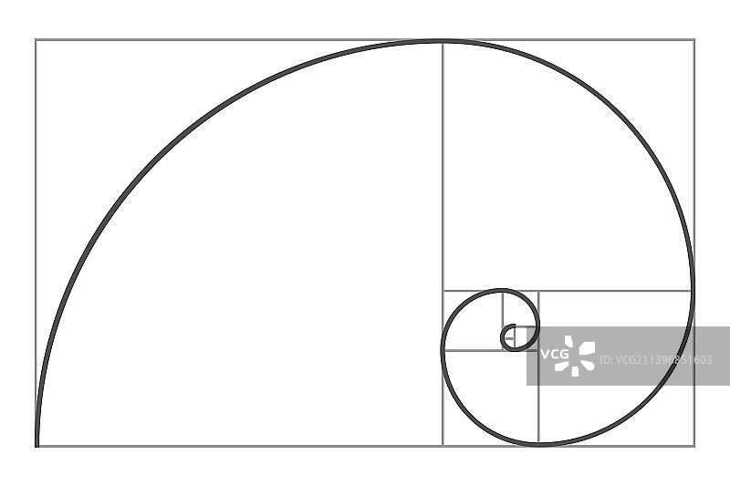 黄金比例斐波那契螺旋图片素材