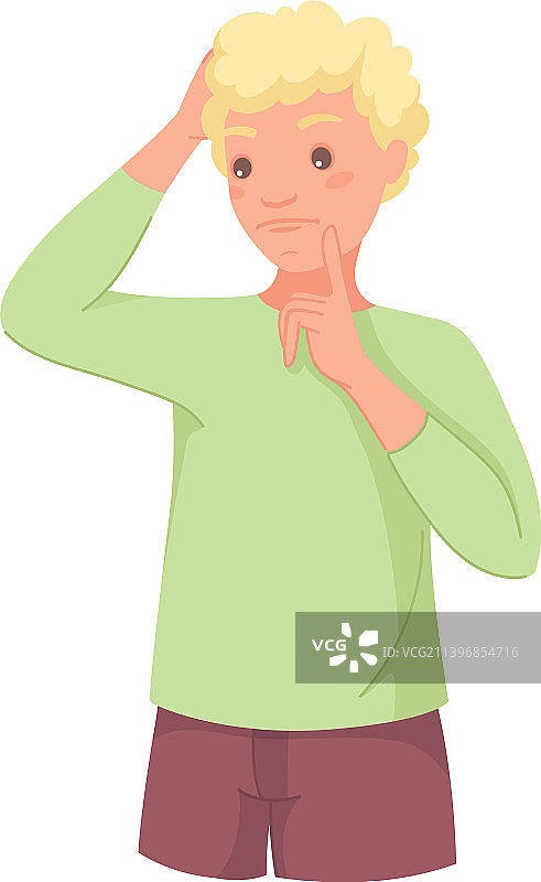 沉思的男人抓着头思考图片素材