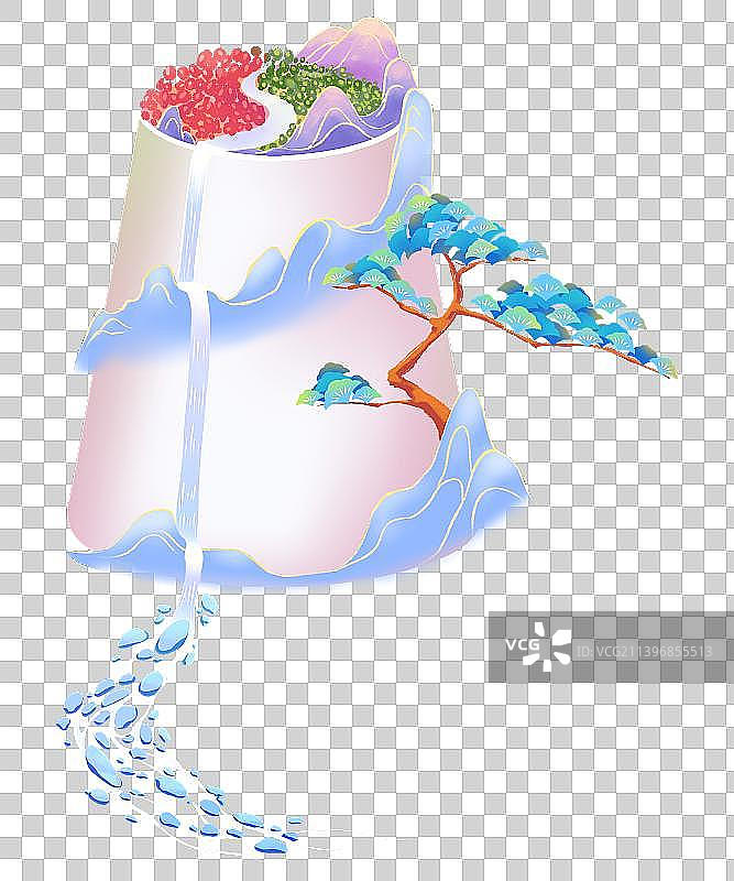 一杯山水奶茶图片素材