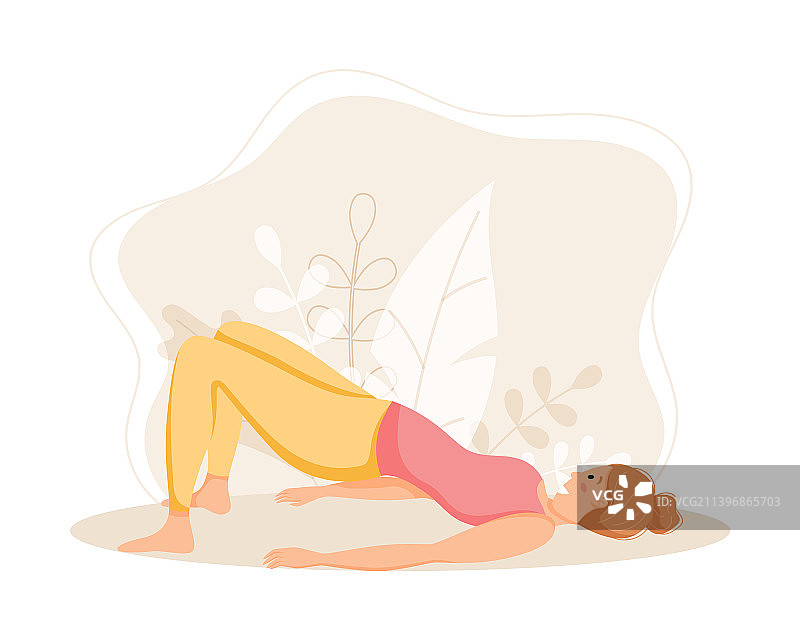 年轻女人做瑜伽图片素材