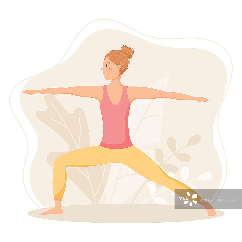 年轻女人做瑜伽图片素材