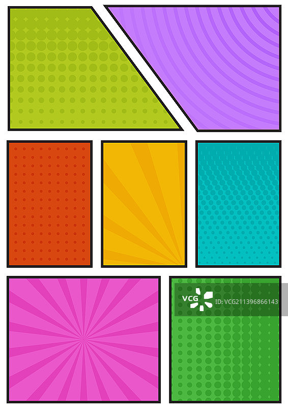 A4尺寸的彩色漫画背景面板图片素材