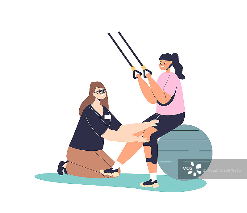 接受医疗康复理疗的年轻女人图片素材