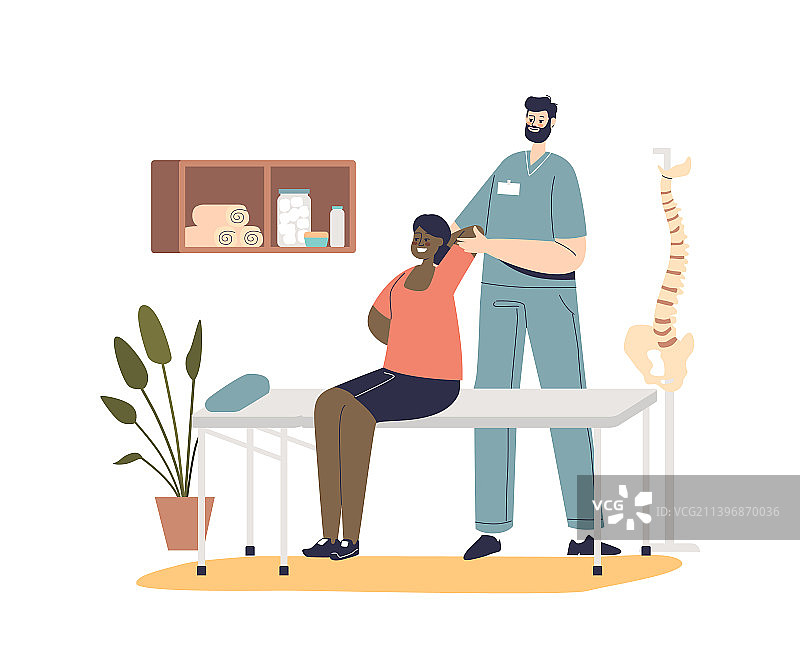 专业男骨科医生按摩图片素材