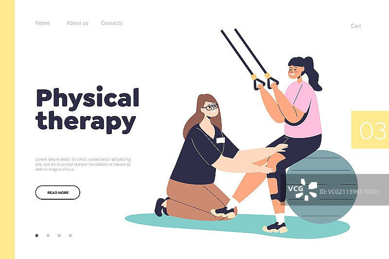 物理治疗引导页概念设计图片素材