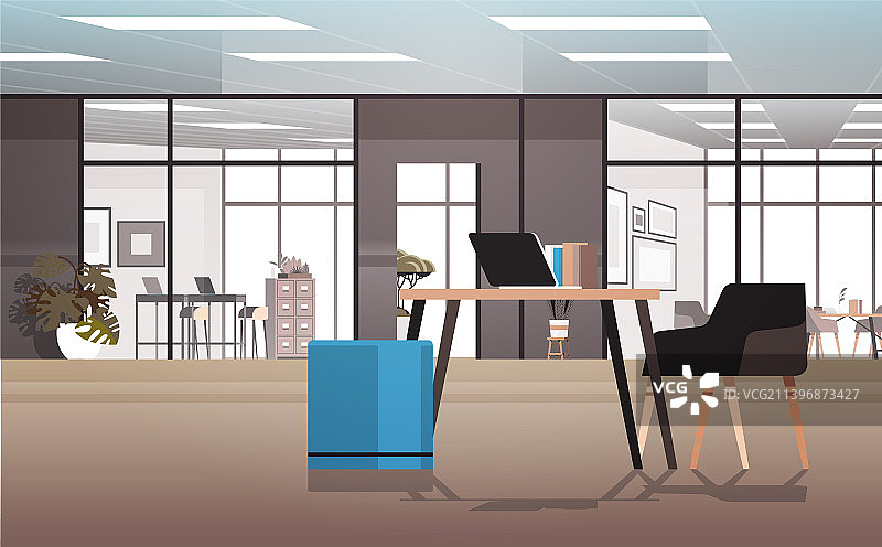 创意工作场所现代橱柜空无一人图片素材