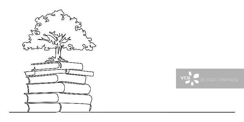 知识树单线画图片素材