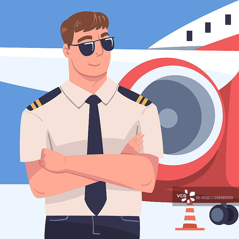 戴着太阳镜的飞行员图片素材