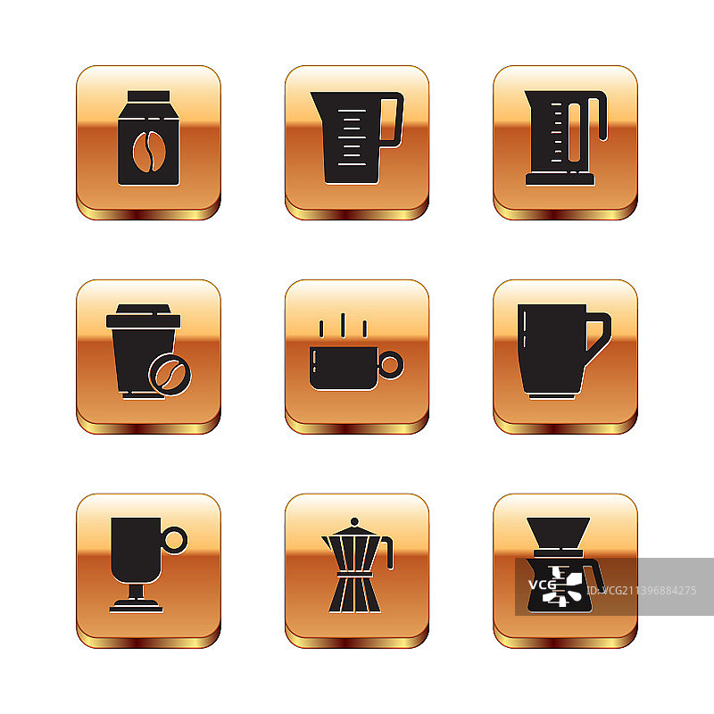 咖啡豆袋爱尔兰咖啡摩卡壶图片素材